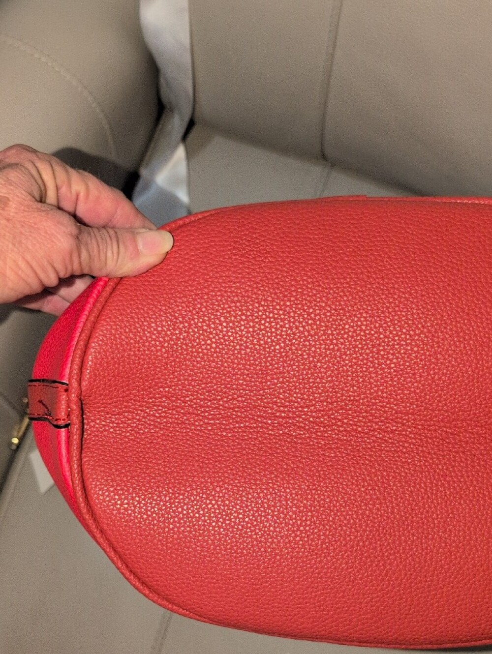 Red 2 Tone 'The Bucket' Women's Bucket Bag - Picture 6 of 12